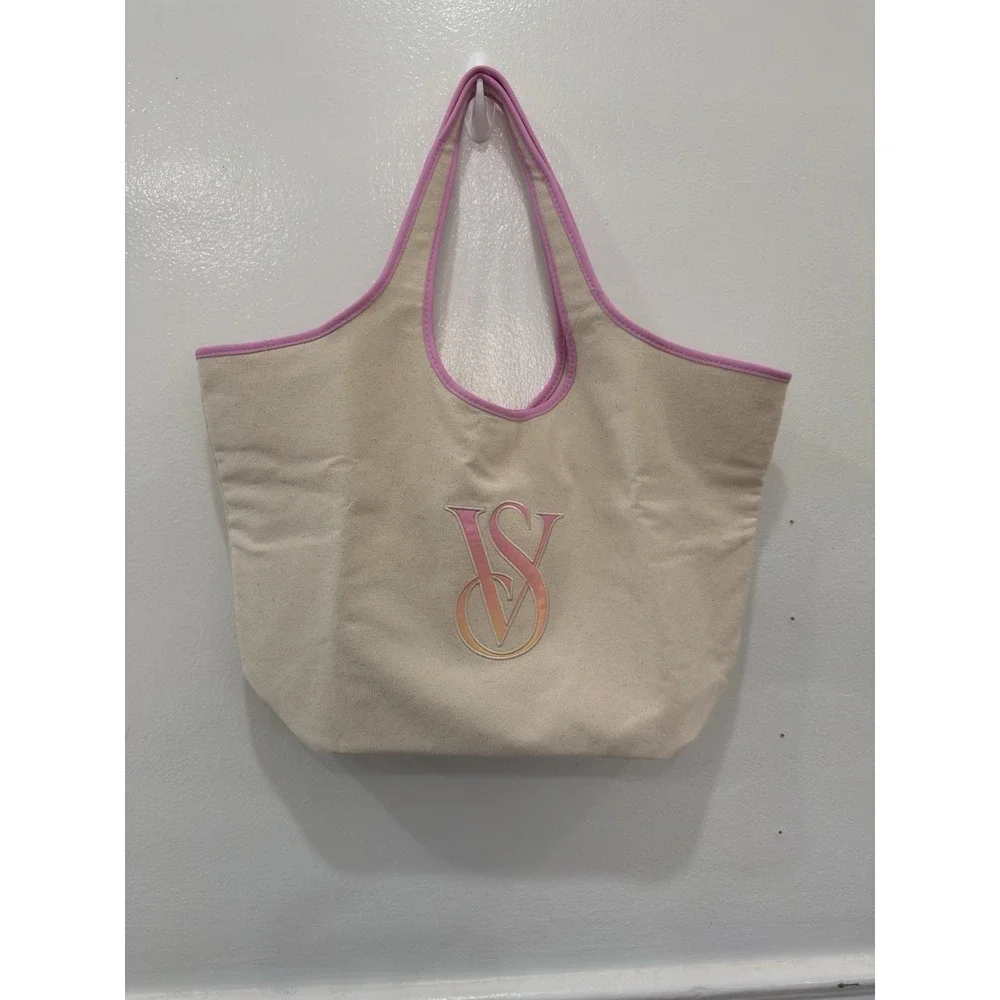 Victoria's Secret‎ Canvas Tote Bag,weekender Tote, Beach Bag Shoulder Bag